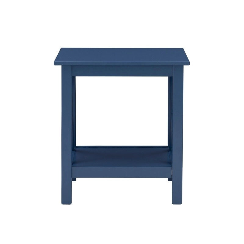 Modern Farmhouse Solid Pine X-Base End Table with Lower Shelf, Multi-Color