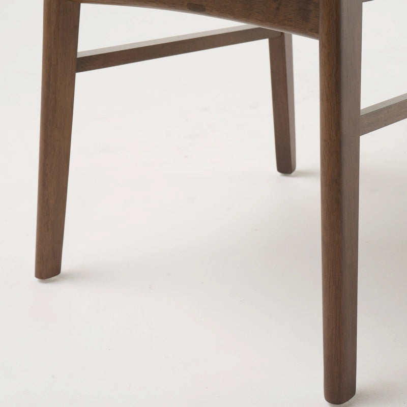 Mid-Century Modern Upholstered Rubberwood Dining Chair with Splayed Legs, Set of 2, Multi-Color