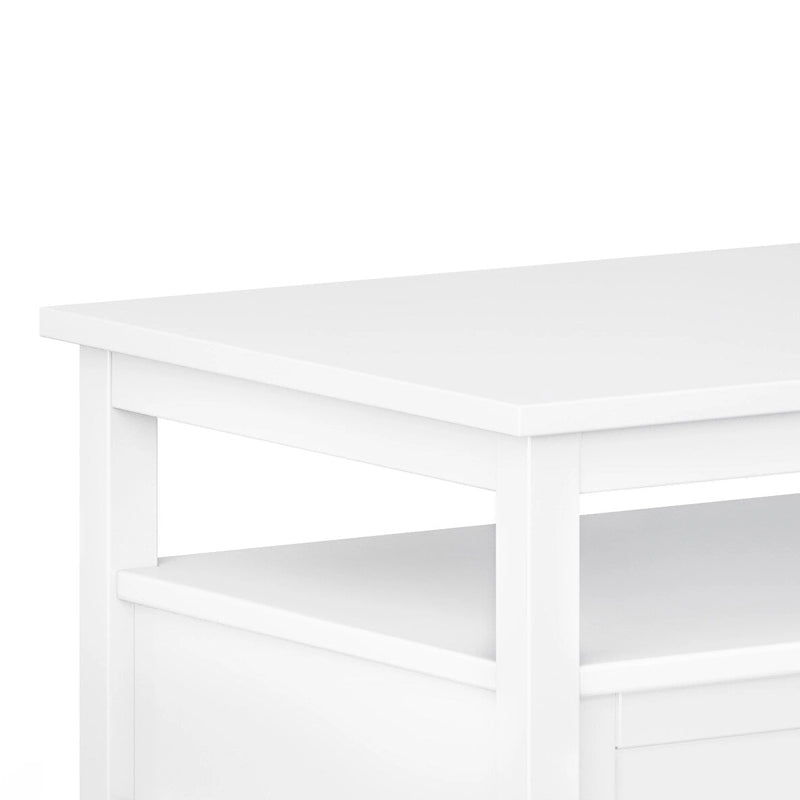 Transitional Solid Wood Coffee Table with 2 Drawers and Open Shelf, 48", Multi-Color