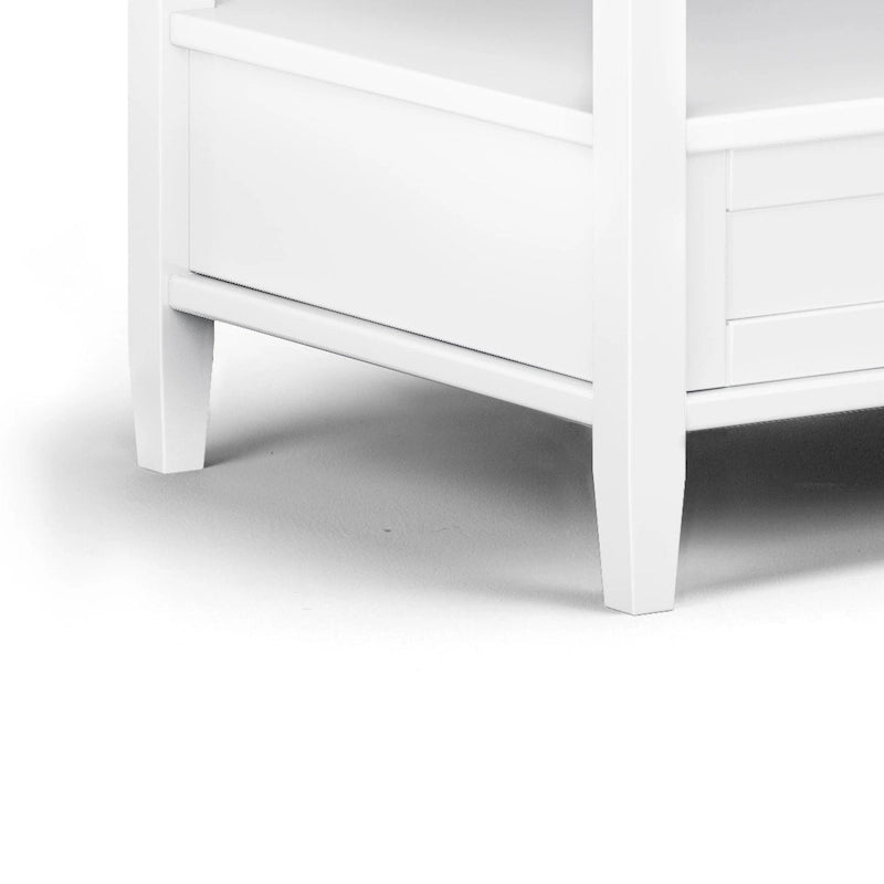 Transitional Solid Wood Coffee Table with 2 Drawers and Open Shelf, 48", Multi-Color