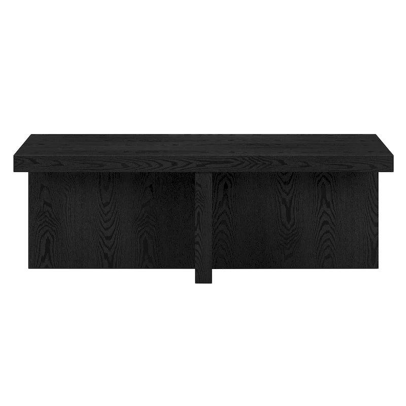 Scandinavian Rectangular MDF Coffee Table with X-Base and Leveling Feet, Multi-Color