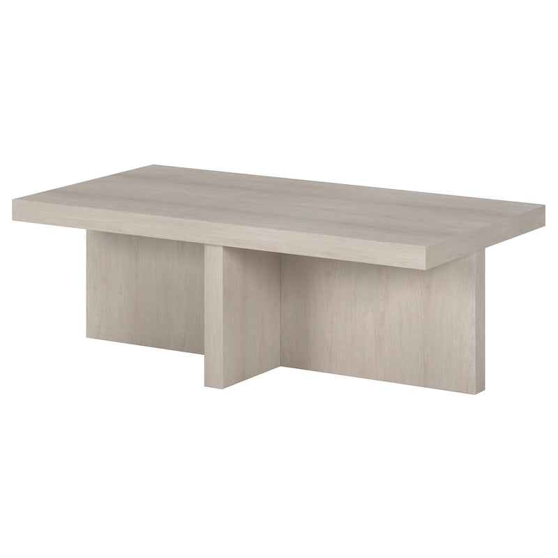 Scandinavian Rectangular MDF Coffee Table with X-Base and Leveling Feet, Multi-Color