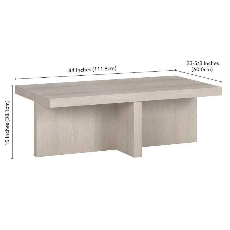 Scandinavian Rectangular MDF Coffee Table with X-Base and Leveling Feet, Multi-Color