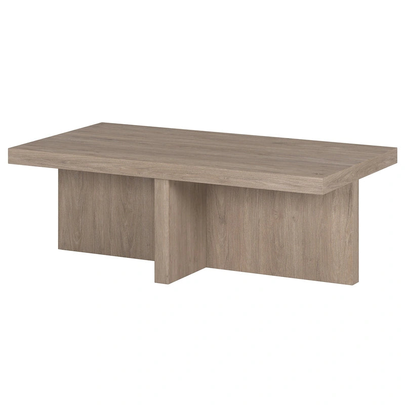 Scandinavian Rectangular MDF Coffee Table with X-Base and Leveling Feet, Multi-Color