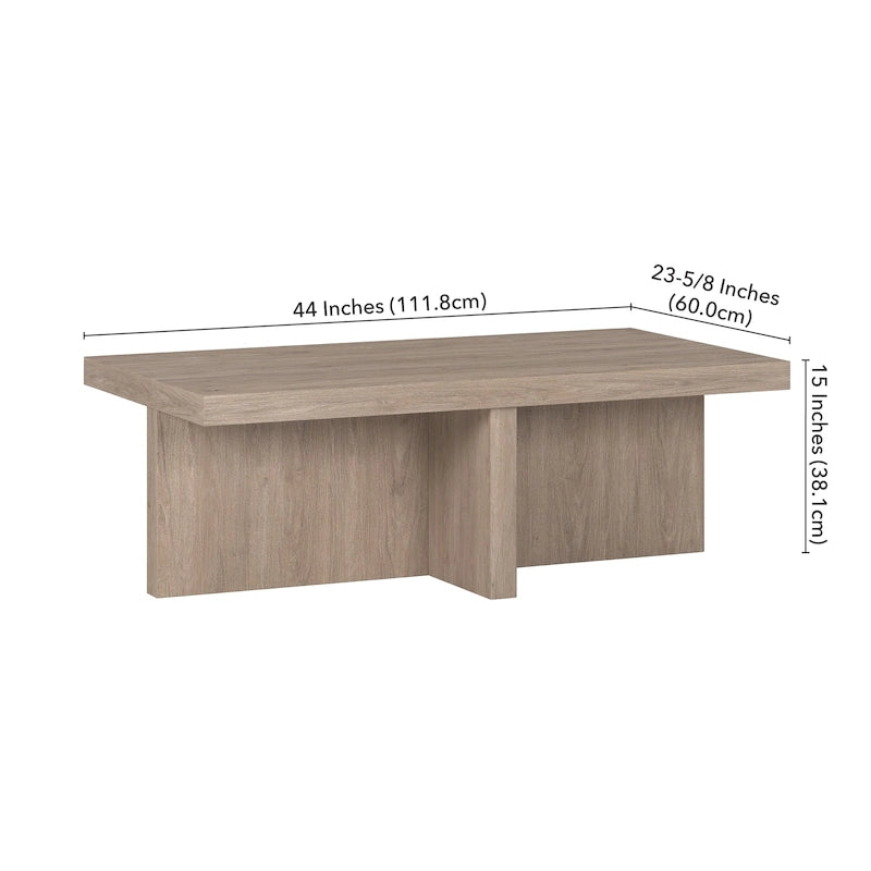 Scandinavian Rectangular MDF Coffee Table with X-Base and Leveling Feet, Multi-Color