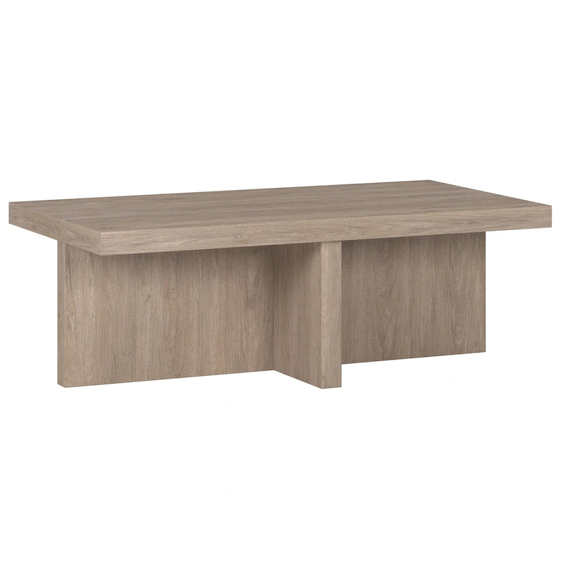 Scandinavian Rectangular MDF Coffee Table with X-Base and Leveling Feet, Multi-Color
