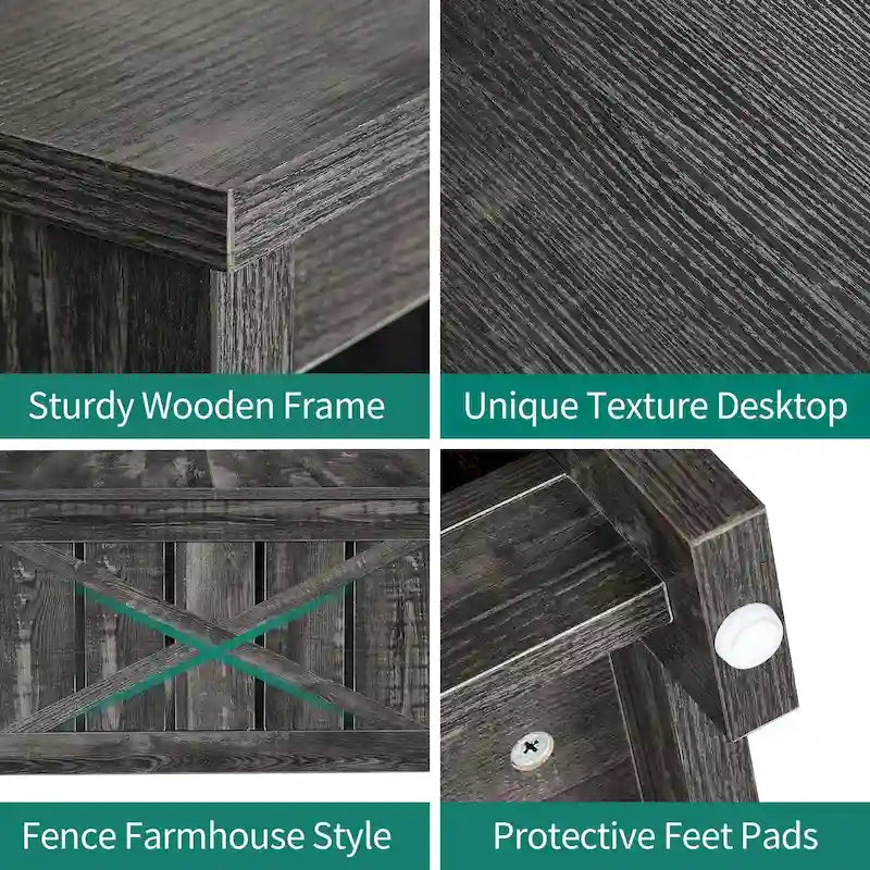 Modern Rustic Square Wood Coffee Table with Storage, Multi-Color