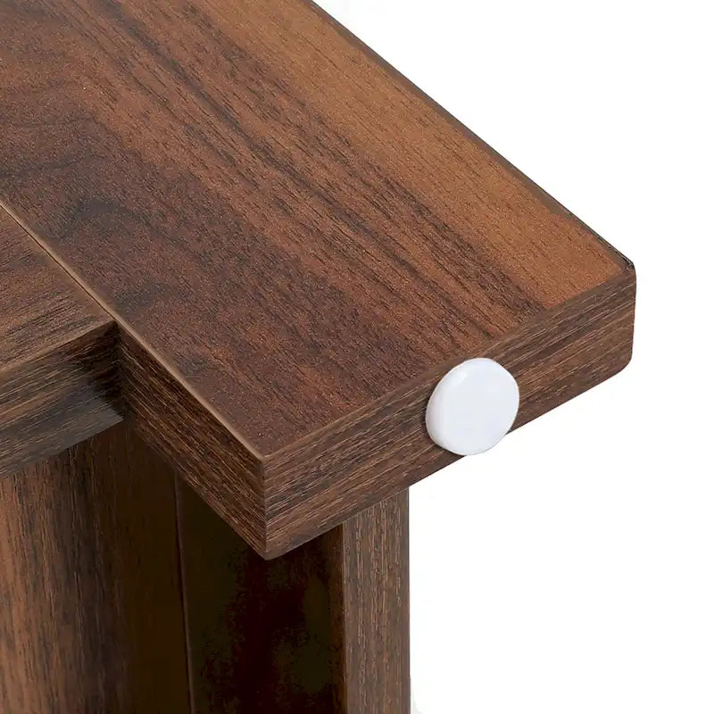 Modern Rustic Square Wood Coffee Table with Storage, Multi-Color