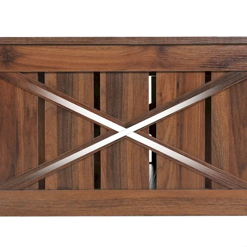 Modern Rustic Square Wood Coffee Table with Storage, Multi-Color