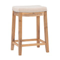 Backless Upholstered Counter Stool with Rubberwood Frame and Silver Nailhead Trim, Multi-Color