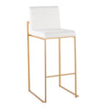 Contemporary High Back Upholstered Bar Stool with Metal Frame, Set of 2, Multi-Color