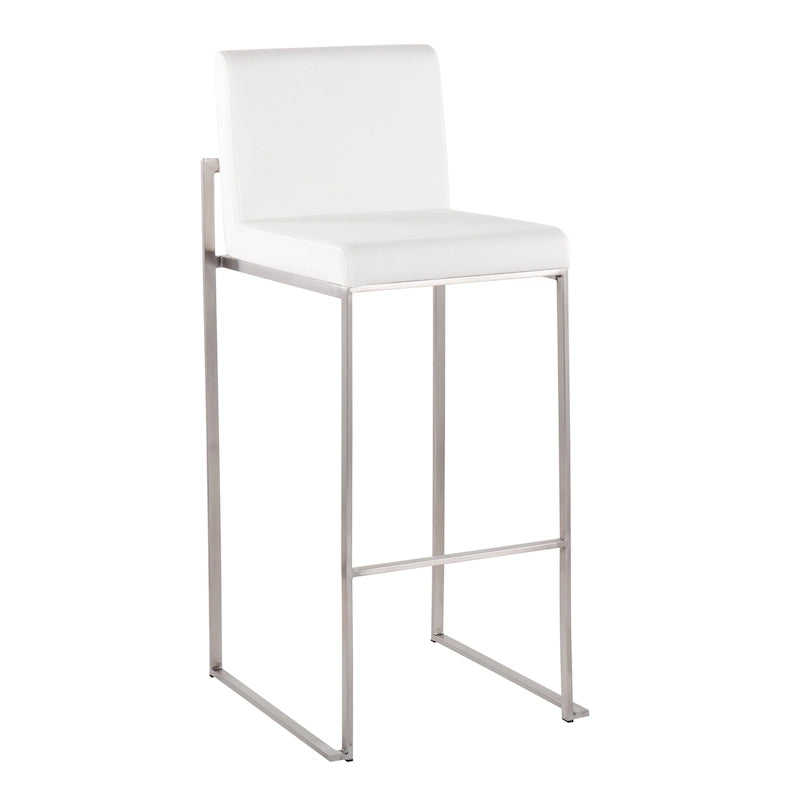 Contemporary High Back Upholstered Bar Stool with Metal Frame, Set of 2, Multi-Color