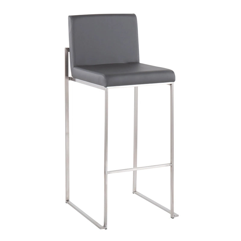 Contemporary High Back Upholstered Bar Stool with Metal Frame, Set of 2, Multi-Color