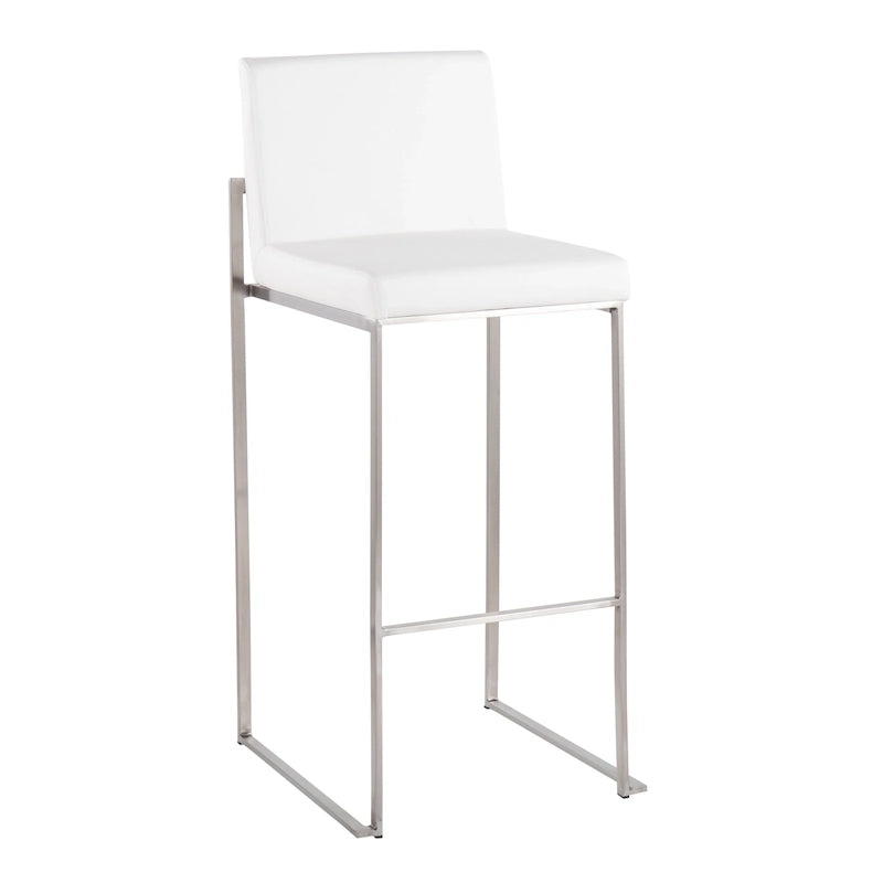 Contemporary High Back Upholstered Bar Stool with Metal Frame, Set of 2, Multi-Color