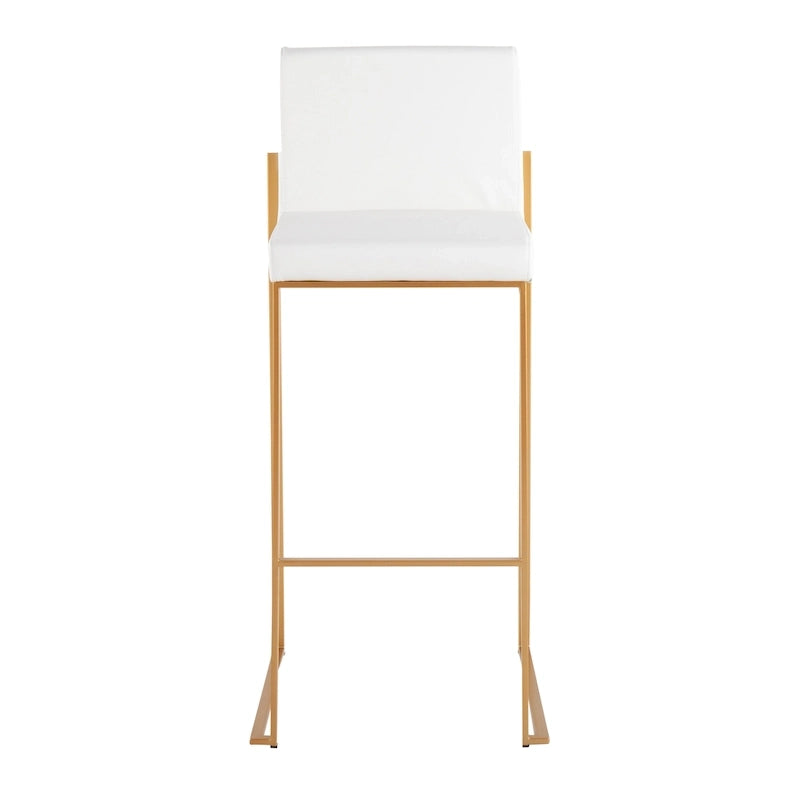 Contemporary High Back Upholstered Bar Stool with Metal Frame, Set of 2, Multi-Color