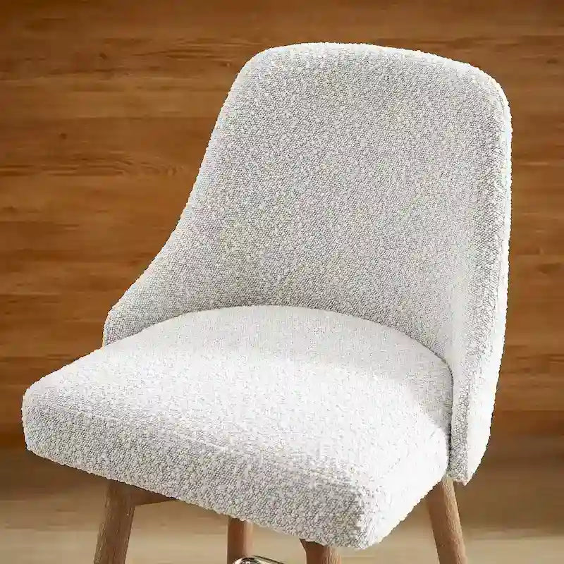 Mid-Century Modern Upholstered Counter Height Swivel Barstool with Footrest, Set of 2, Multi-Color