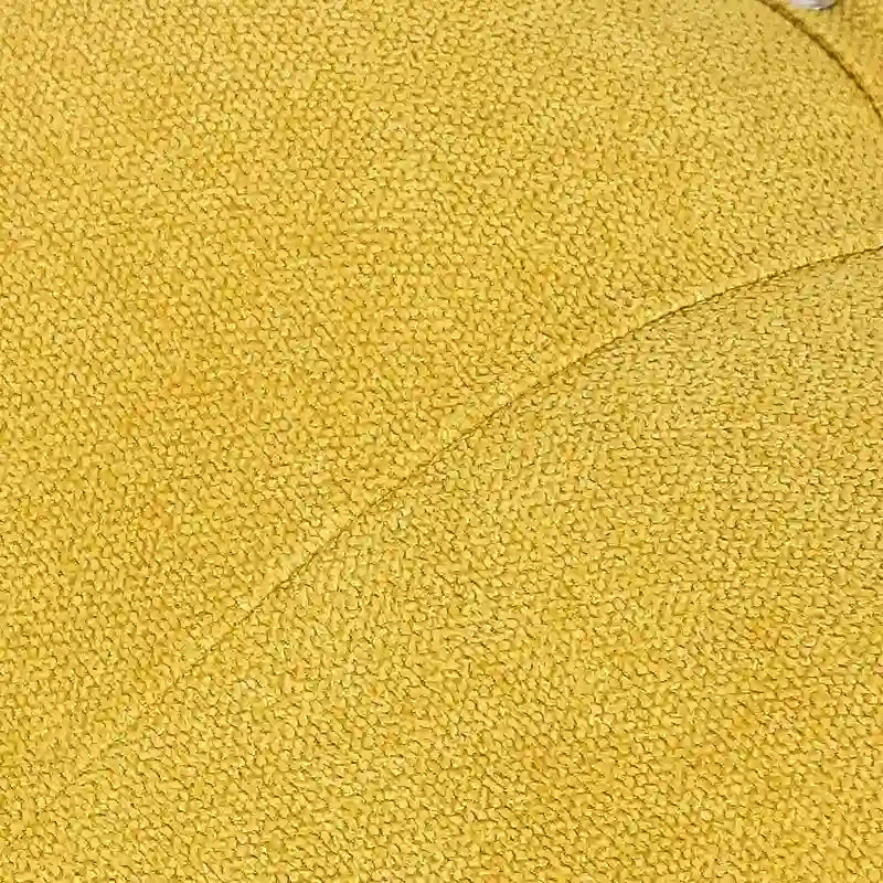 Modern Yellow Upholstered Fabric Ottoman Bench with Nailhead Trim and Wood Legs