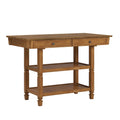 Two-Tone Rubberwood Kitchen Island with 2 Felt-Lined Drawers and 2 Open Shelves, Multi-Color