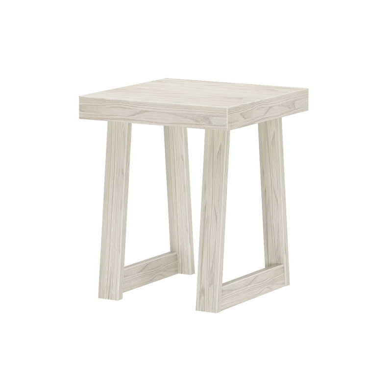 Solid Pine Wood Square Side Table with A-Frame Legs, Wirebrush Finish, Multi-Color