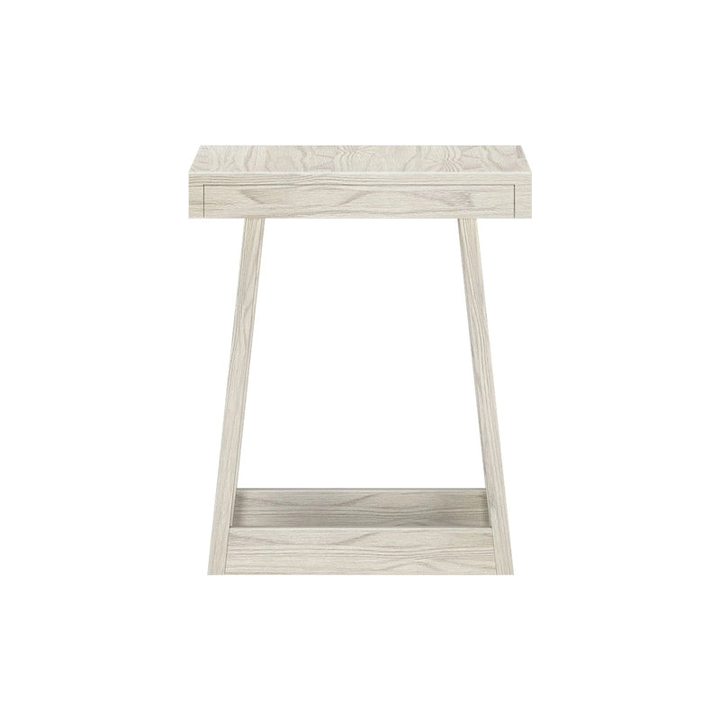 Solid Pine Wood Square Side Table with A-Frame Legs, Wirebrush Finish, Multi-Color