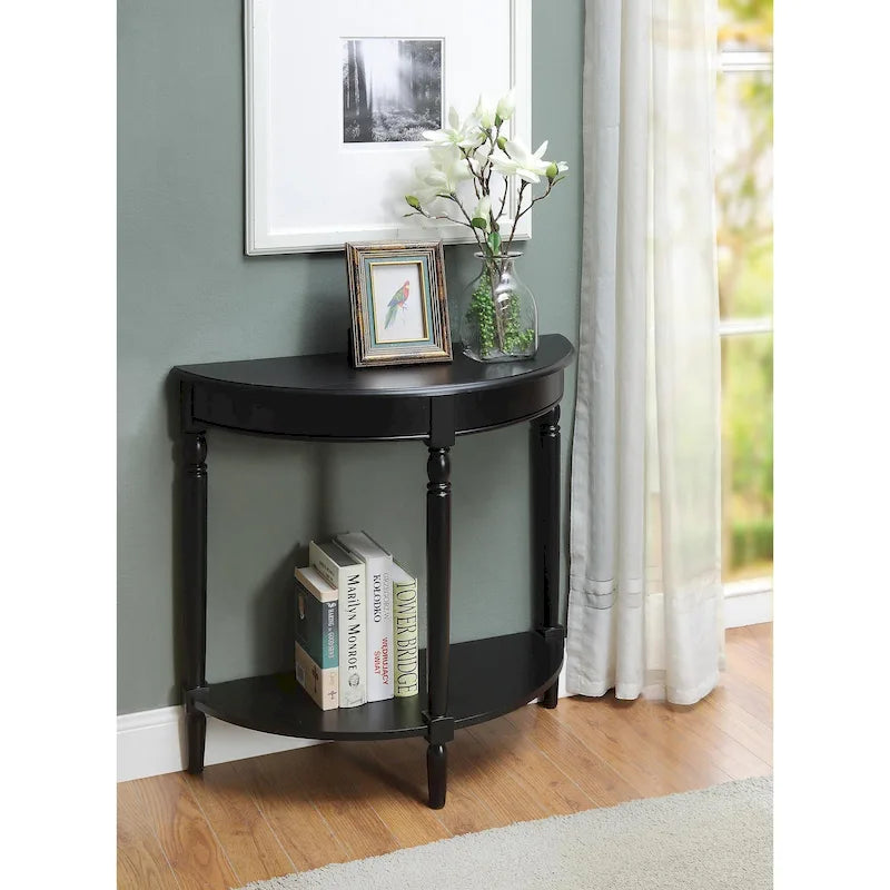 Convenience Concepts French Country Half-Round Entryway Table with Shelf