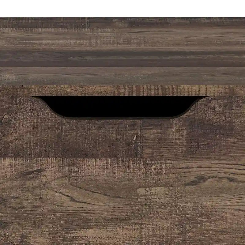 Rustic Lift-Top Coffee Table with Hidden Storage and Open Side Shelf, Multi-Color