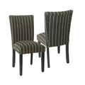 Sedia da pranzo imbottita classica in stile Parsons con gambe in legno e tessuto fantasia, set di 2, multicolore