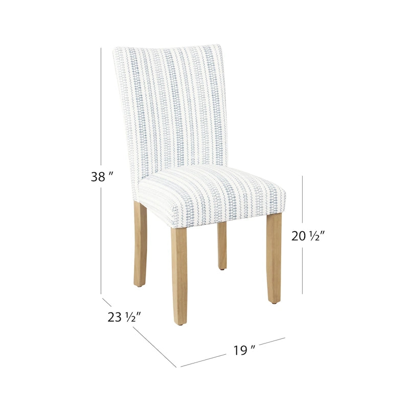 Classic Parsons Upholstered Dining Chair with Wood Legs and Patterned Fabric, Set of 2, Multi-Color