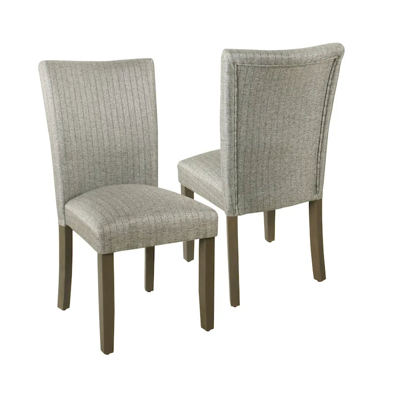 Sedia da pranzo imbottita classica in stile Parsons con gambe in legno e tessuto fantasia, set di 2, multicolore
