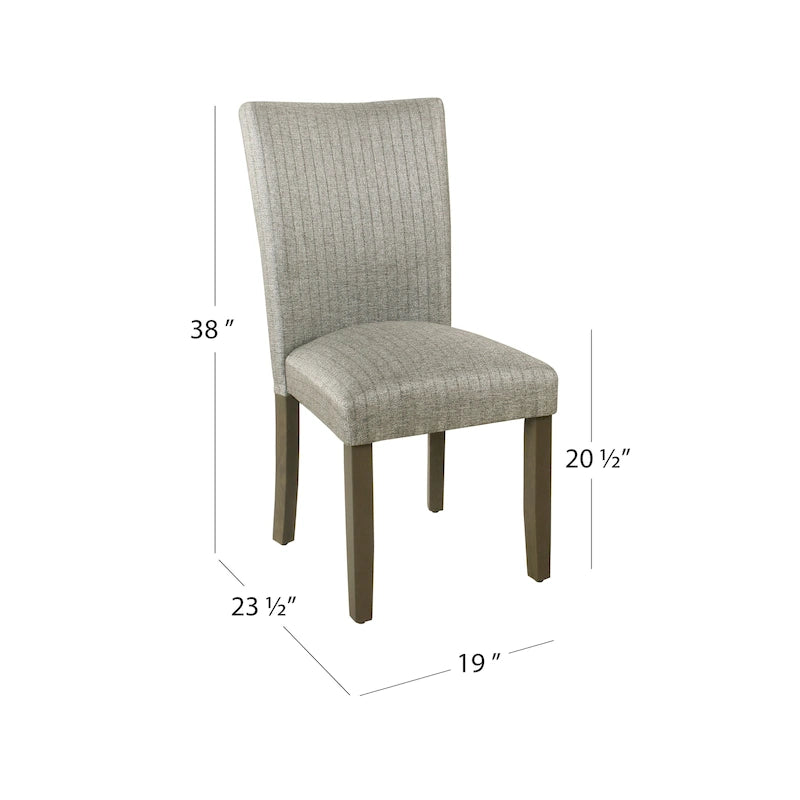 Sedia da pranzo imbottita classica in stile Parsons con gambe in legno e tessuto fantasia, set di 2, multicolore