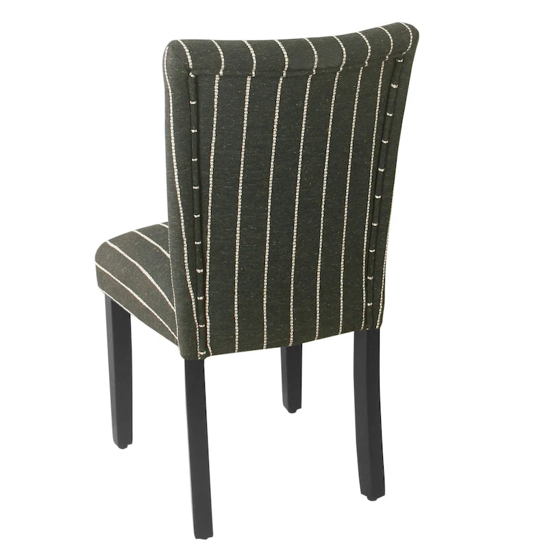 Sedia da pranzo imbottita classica in stile Parsons con gambe in legno e tessuto fantasia, set di 2, multicolore