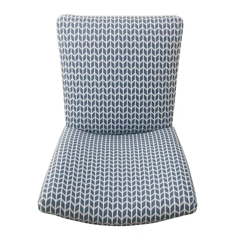 Sedia da pranzo imbottita classica in stile Parsons con gambe in legno e tessuto fantasia, set di 2, multicolore