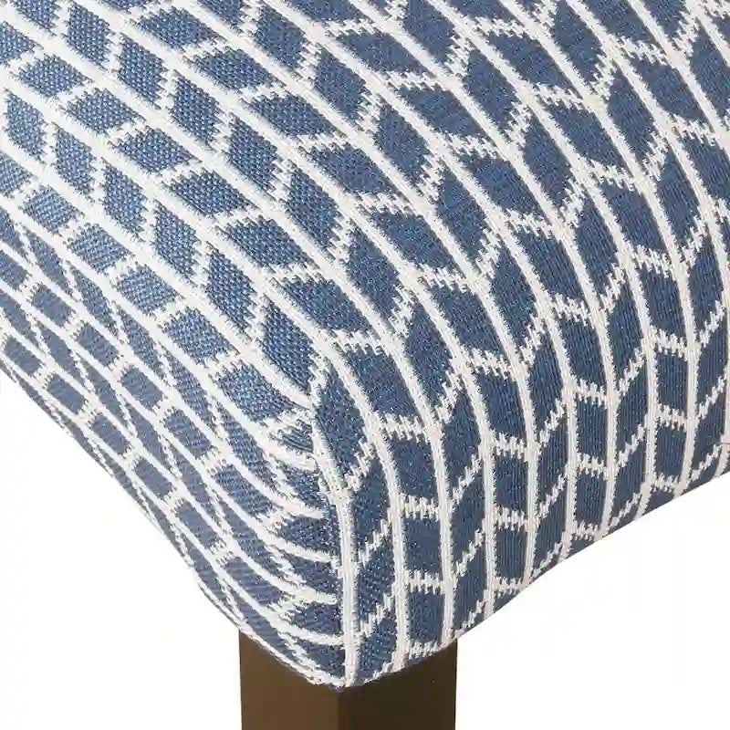 Sedia da pranzo imbottita classica in stile Parsons con gambe in legno e tessuto fantasia, set di 2, multicolore