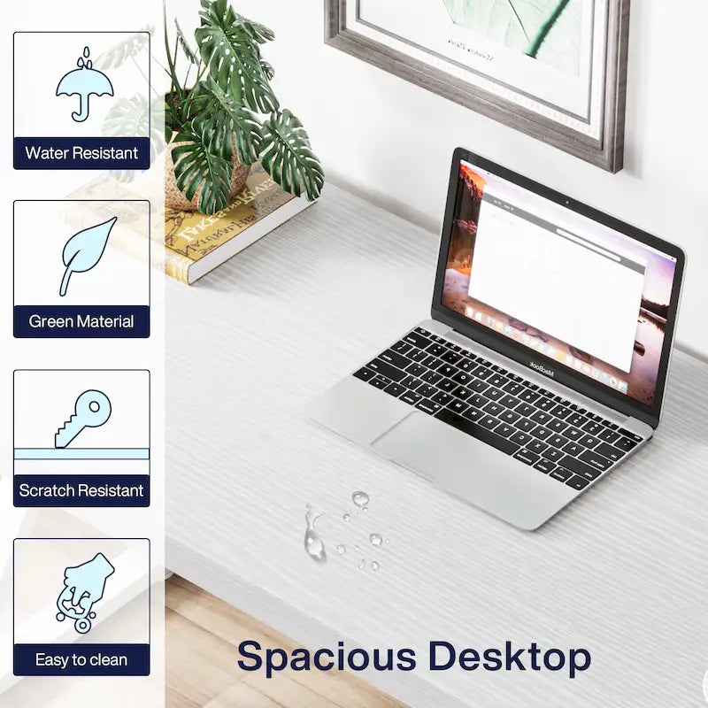 55" Industrial Computer Desk with Z-Shape Metal Legs and MDF Top, Multi-Color