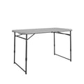 4 ft. Fold-in-Half Portable Utility Table with Adjustable Height, Indoor and Outdoor