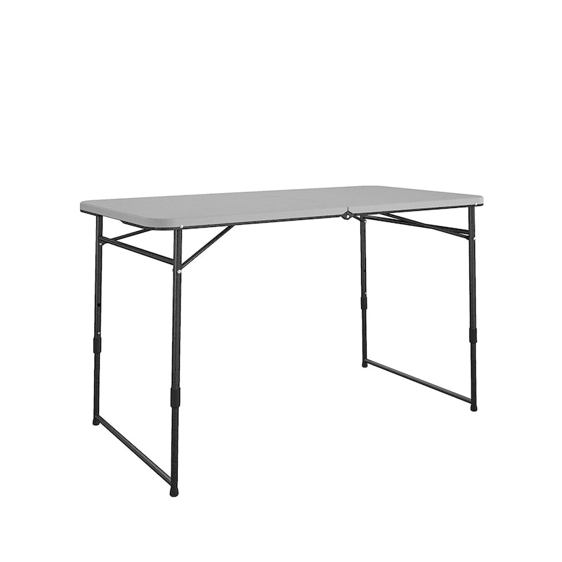 4 ft. Fold-in-Half Portable Utility Table with Adjustable Height, Indoor and Outdoor