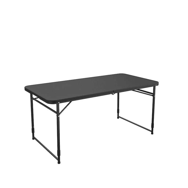 4 ft. Fold-in-Half Portable Utility Table with Adjustable Height, Indoor and Outdoor