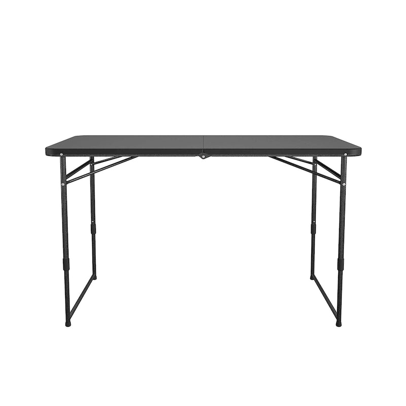 4 ft. Fold-in-Half Portable Utility Table with Adjustable Height, Indoor and Outdoor