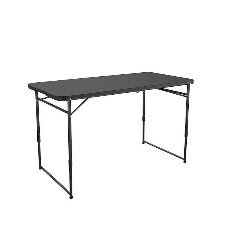4 ft. Fold-in-Half Portable Utility Table with Adjustable Height, Indoor and Outdoor