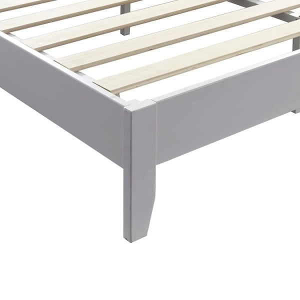 Pine Wood Transitional Platform Bed with Tapered Legs, Espresso Natural and White