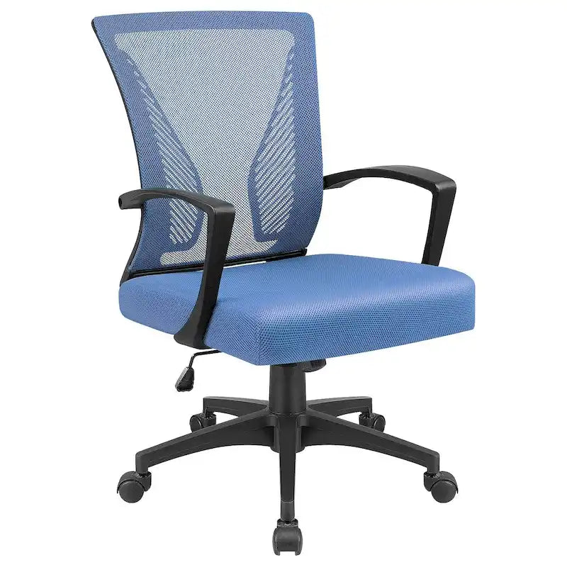Mid-Back Mesh Ergonomic Office Chair with Lumbar Support and Armrests, Multi-Color