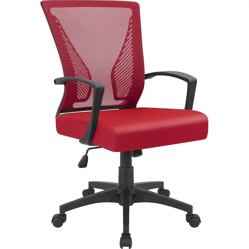 Mid-Back Mesh Ergonomic Office Chair with Lumbar Support and Armrests, Multi-Color
