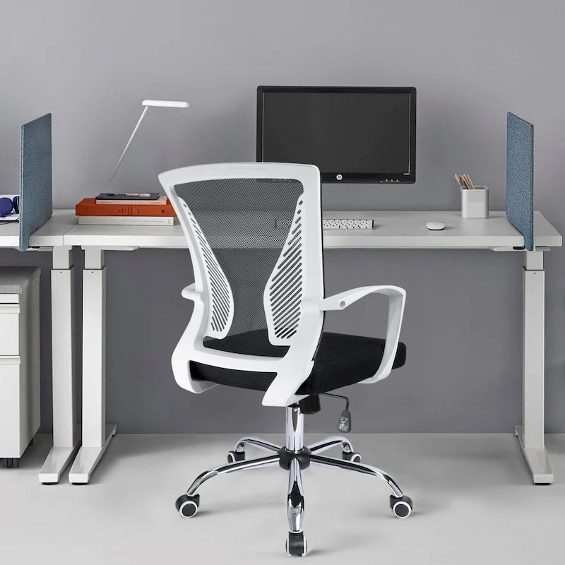 Mid-Back Mesh Ergonomic Office Chair with Lumbar Support and Armrests, Multi-Color
