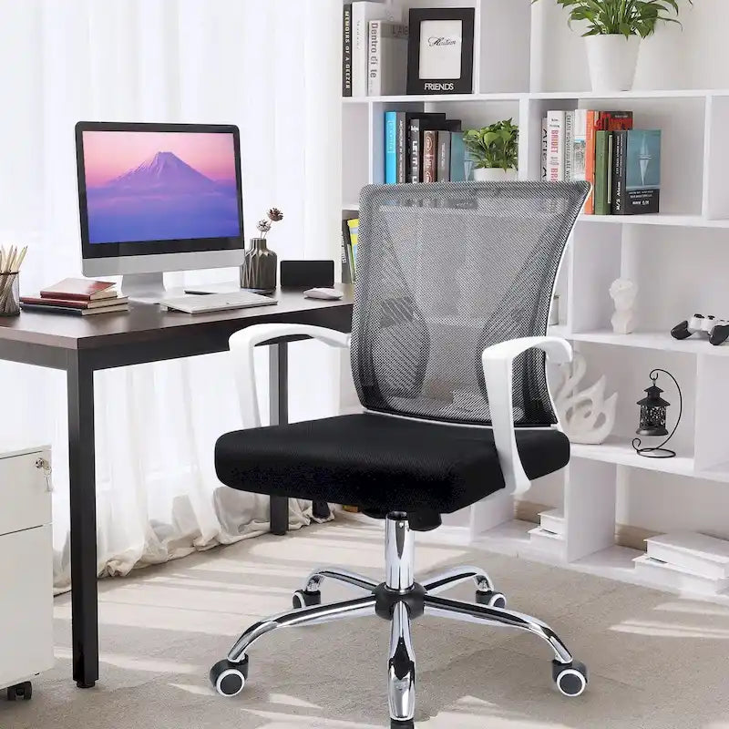 Mid-Back Mesh Ergonomic Office Chair with Lumbar Support and Armrests, Multi-Color