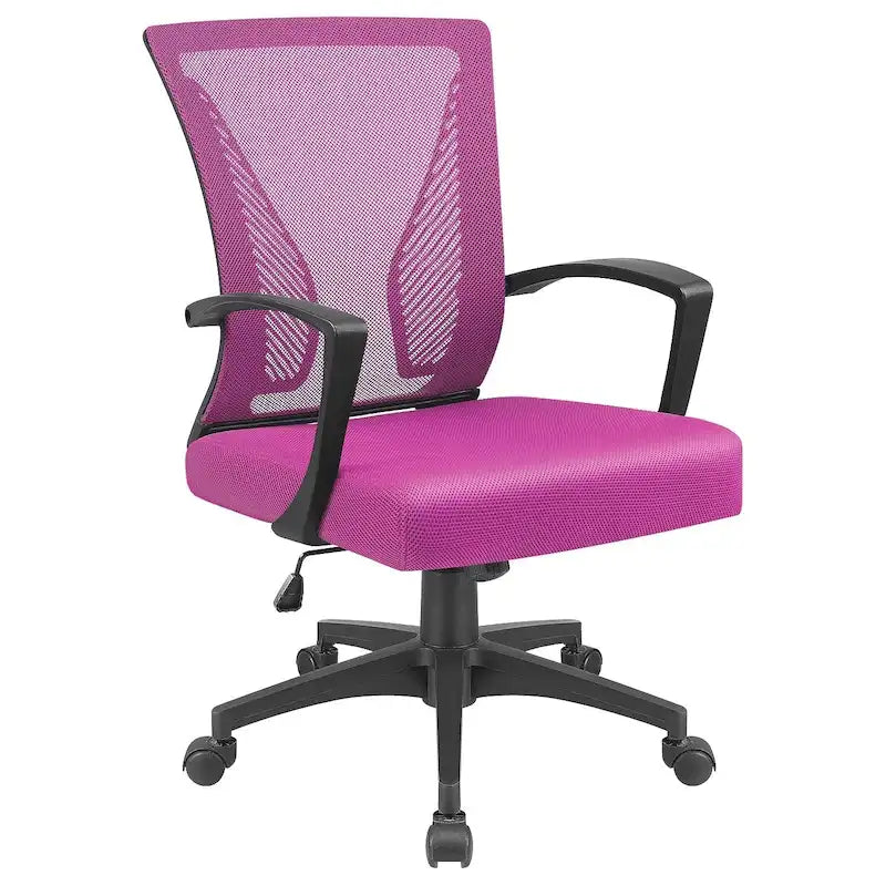 Mid-Back Mesh Ergonomic Office Chair with Lumbar Support and Armrests, Multi-Color