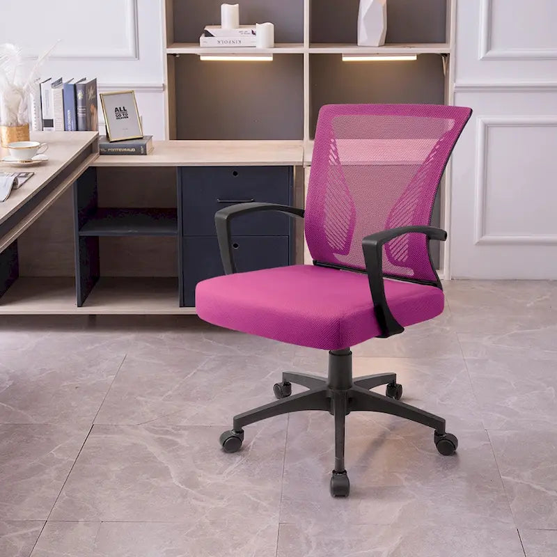 Mid-Back Mesh Ergonomic Office Chair with Lumbar Support and Armrests, Multi-Color
