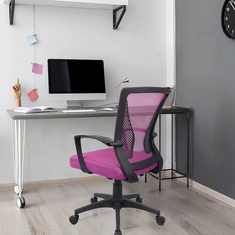 Mid-Back Mesh Ergonomic Office Chair with Lumbar Support and Armrests, Multi-Color
