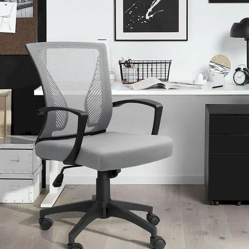 Mid-Back Mesh Ergonomic Office Chair with Lumbar Support and Armrests, Multi-Color