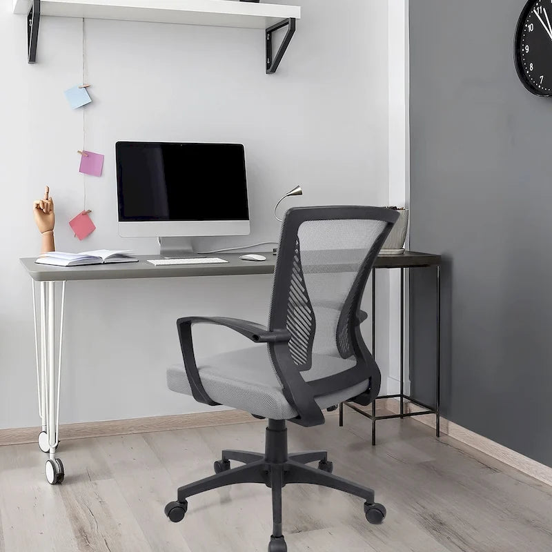 Mid-Back Mesh Ergonomic Office Chair with Lumbar Support and Armrests, Multi-Color