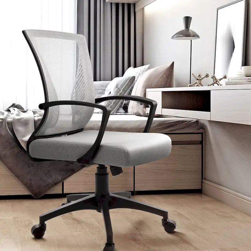 Mid-Back Mesh Ergonomic Office Chair with Lumbar Support and Armrests, Multi-Color
